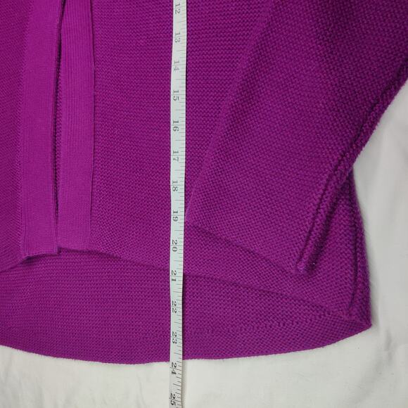 Kinross Garter Stitch Cotton Boxy Fisherman Cardigan Black Cherry XS Heritage - Picture 10 of 10